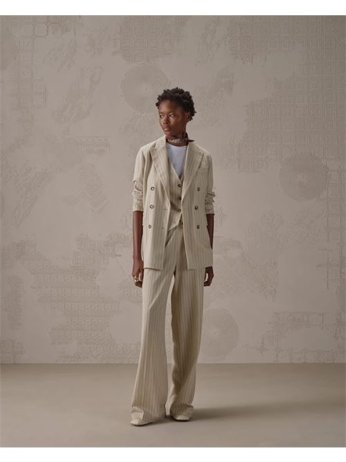 Pantalone wide leg striped herringbone  CIRCOLO 1901 | FD3922CORN